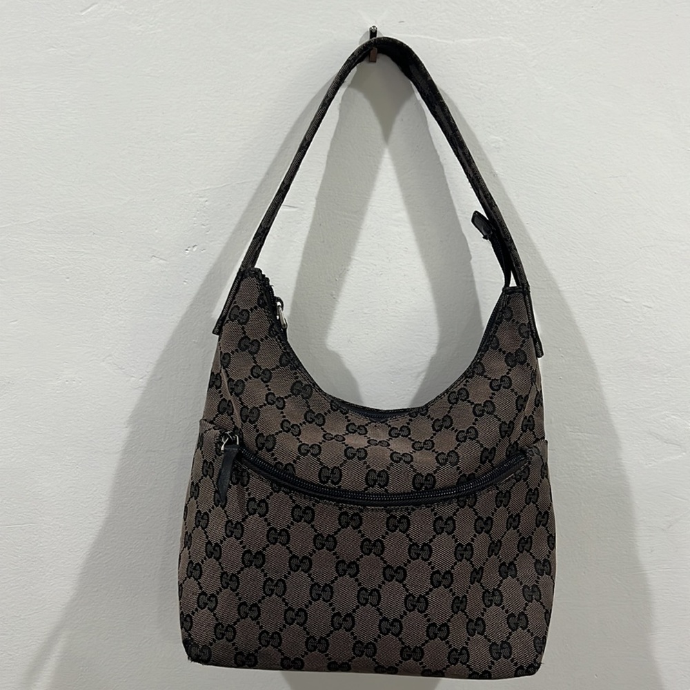 Vintage Gucci Monogram Bag Brown - Picture 2 of 10